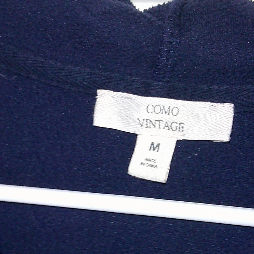Como Vintage Pullover Hoodie Fair Isle Quarter Zip Sweater Size M - Picture 3 of 3